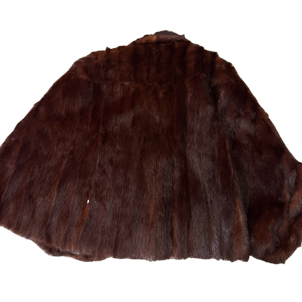Vintage 1950s Bedell's Furs Mink Jacket Mahogany Brown Shawl Collar Coat - Picture 2 of 11